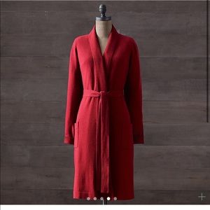 Restoration hardware red cashmere robe